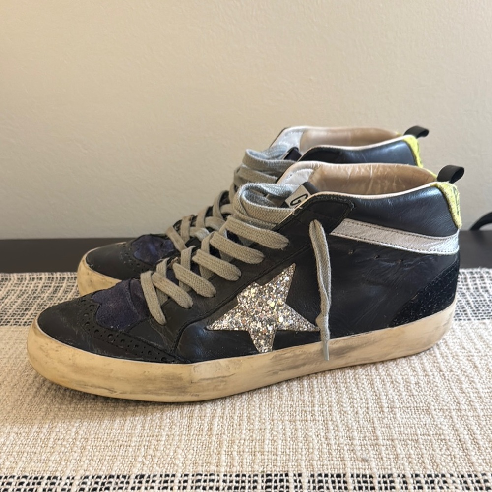 Golden Goose Black Glitter Star Sneakers